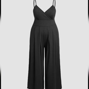 V-NECKCAMI WIDELEG JUMPSUIT CURVE & PLUS